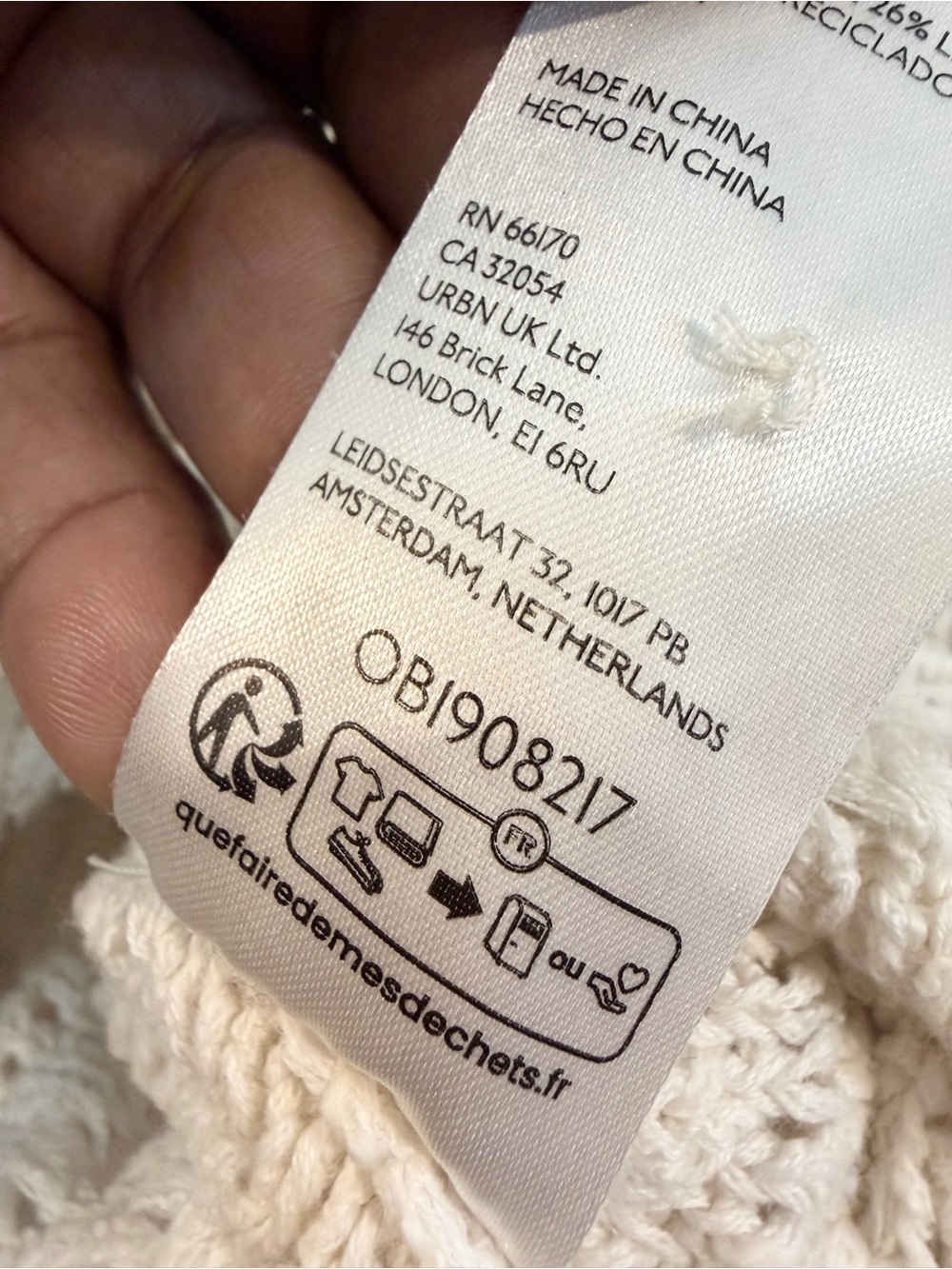 Pilcro Anthropologie Distressed Asymmetric Open Stitch Sweater M Ivory - Picture 7 of 10